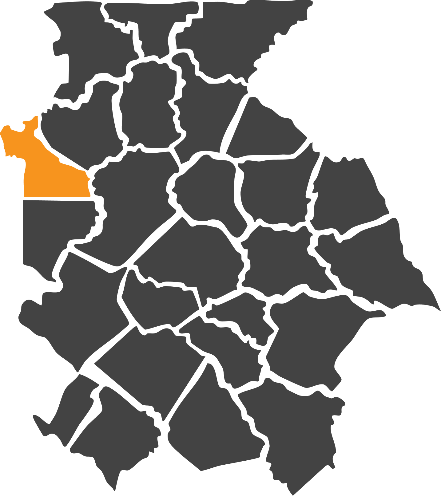 Dawson County highlighted on map